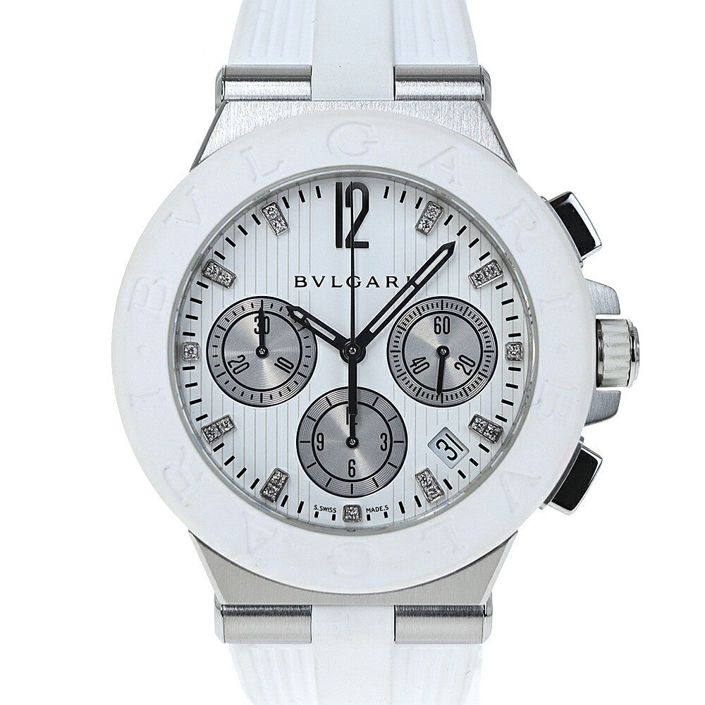 Bvlgari Diagono Chronograph Dg40Sch White Men'S Used Watch #61023