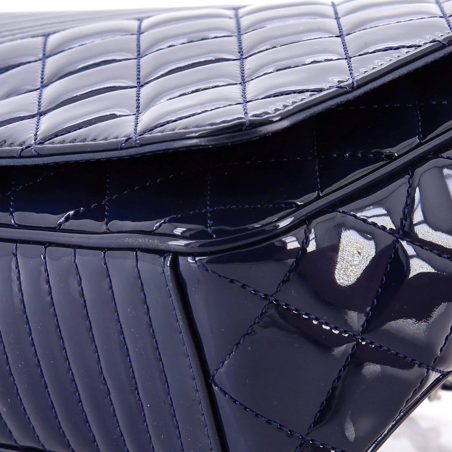 Chanel Coco Boy Flap Bag Quilted Patent Medium