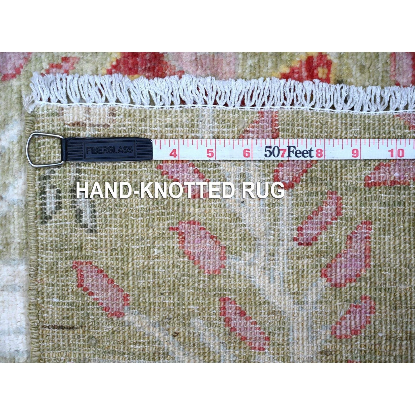 2'9"X6' Laurel Green Wool Hand Knotted Peshawar Runner Oriental Rug