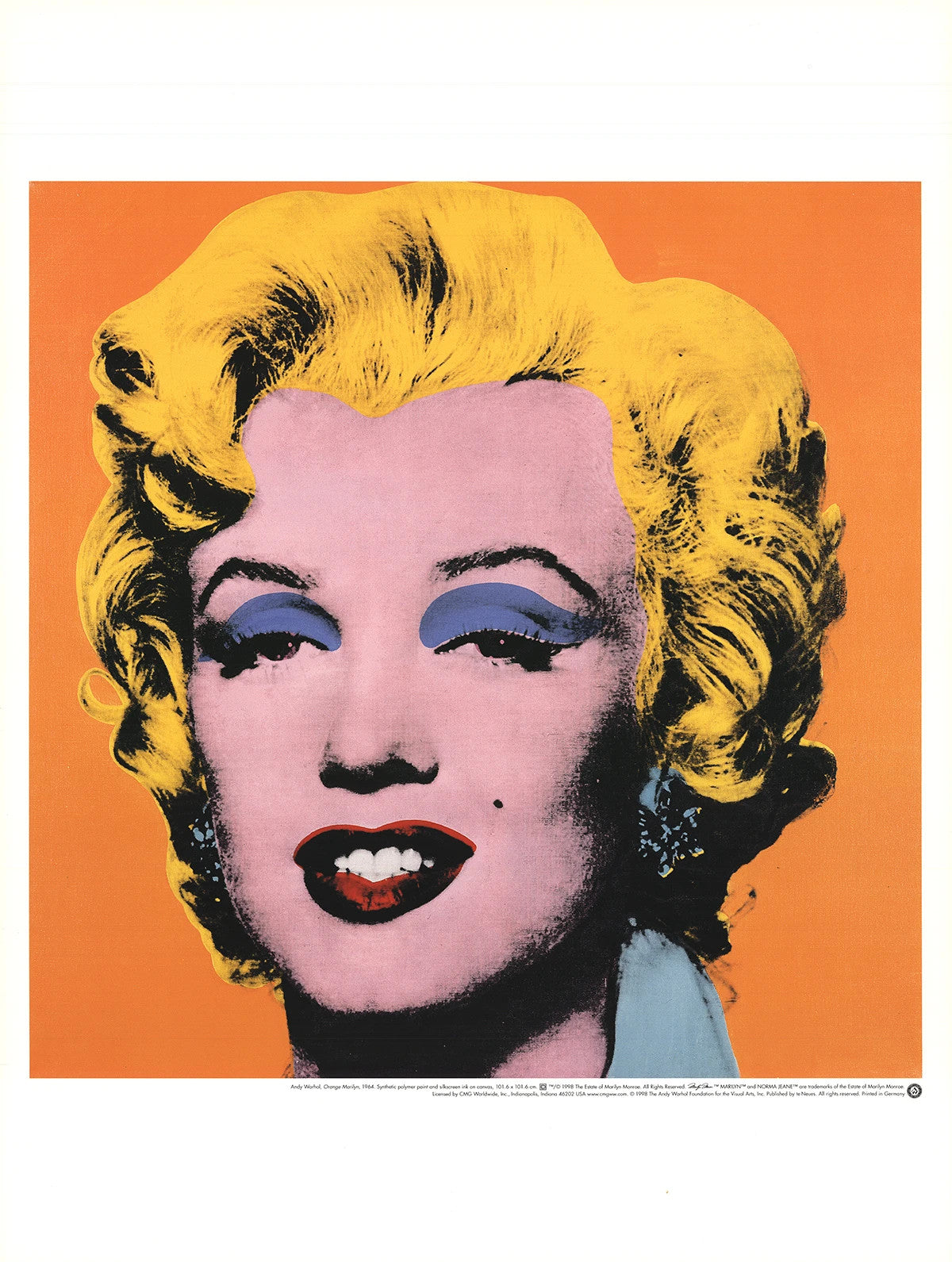 Andy Warhol Marilyn, Orange Shot On White Background " Poster P