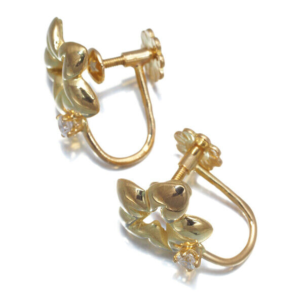 Chaumet Earrings Diamond Flower 18K 750 Yellow