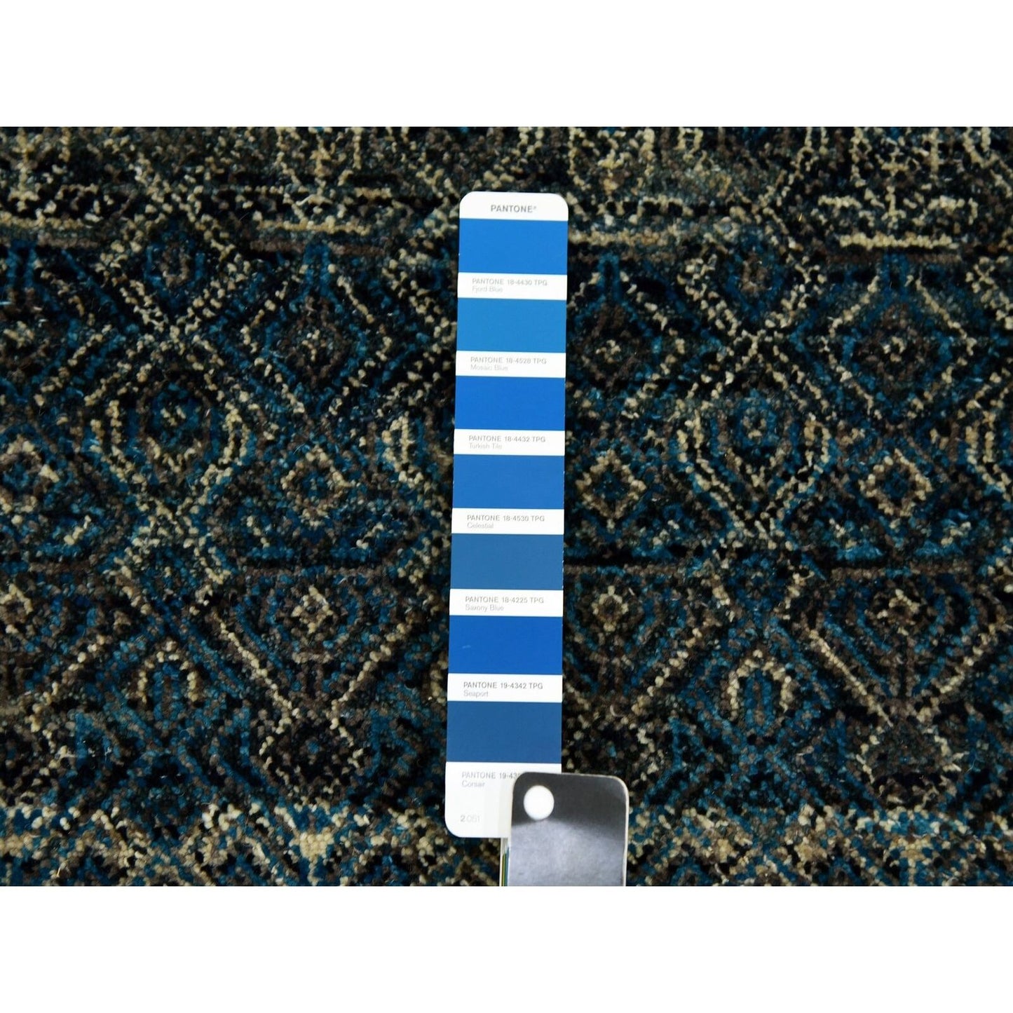 10'1"X10'1" Blue Hand Knotted Kohinoor Herrita Design Wool Square Rug