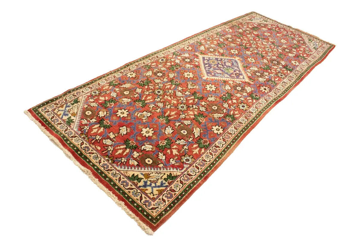 Rare Vintage Red Floral Oriental Runner Rug