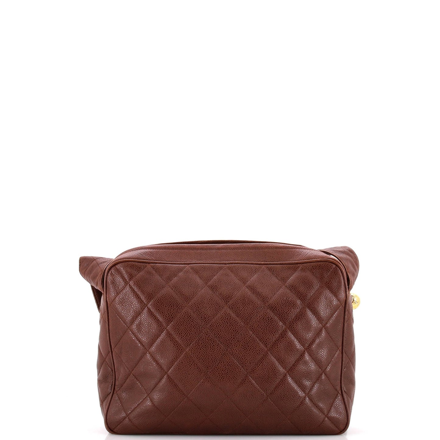 Chanel Vintage Diamond Cc Shoulder Bag Quilted Caviar Large