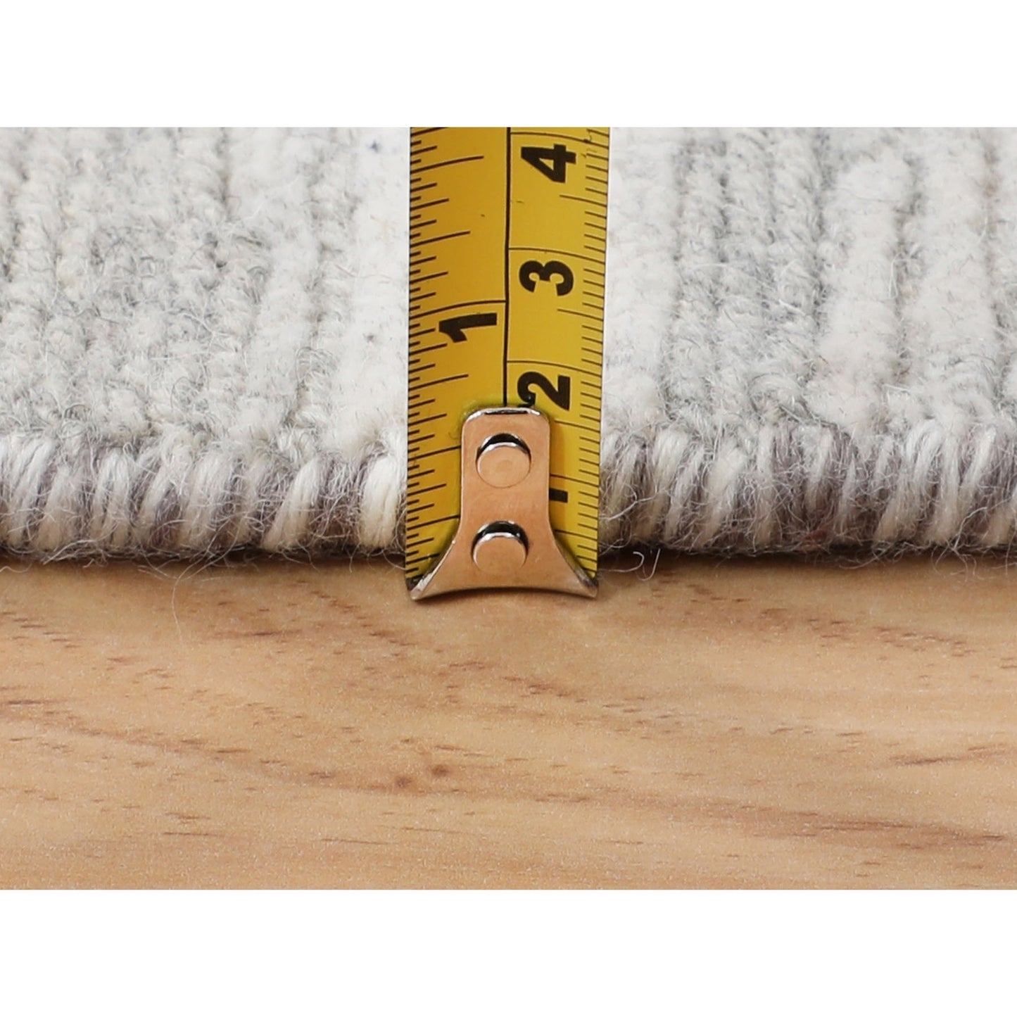 6'X6' Hand Spun Undyed Natural Wool Modern Round Hand Knotted Rug