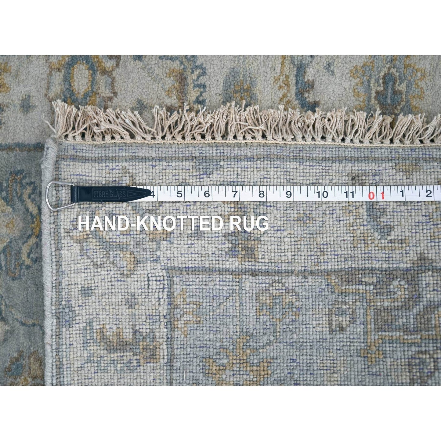 2'7"X10' Gray Karjihooz Design Natural Wool Hand Knotted Runner Rug