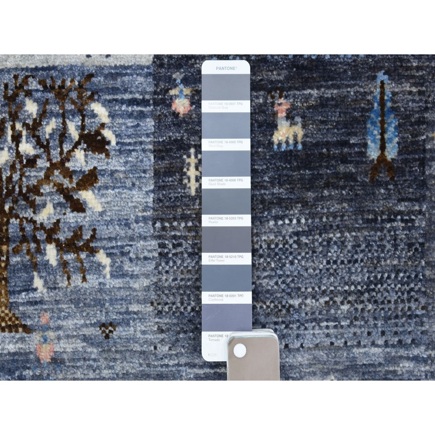 5'10"X9'2" Gray Beige And Blue Kashkuli Gabbeh Hand Knotted Wool Rug