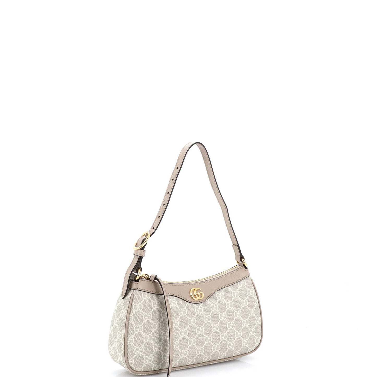 Gucci Ophidia Zip Pochette Shoulder Bag Gg Coated Canvas With Leather Small