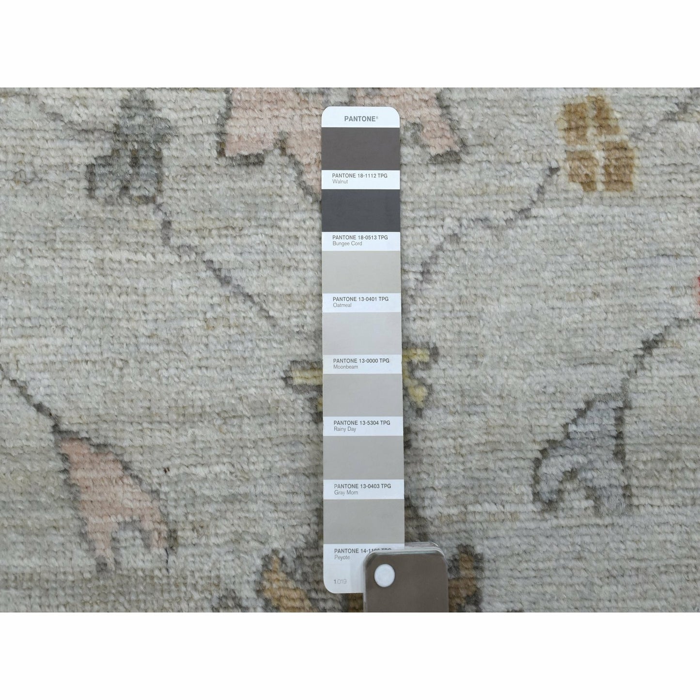 2'9"X9'5" Pure Wool Hand Knotted Gray Angora Oushak Oriental Runner Rug