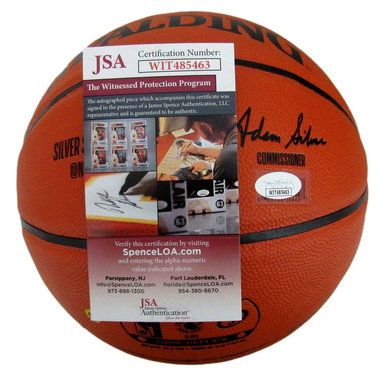 Alex English Hof Nuggets Signed/Inscr Spalding Nba Basketball Jsa 159273