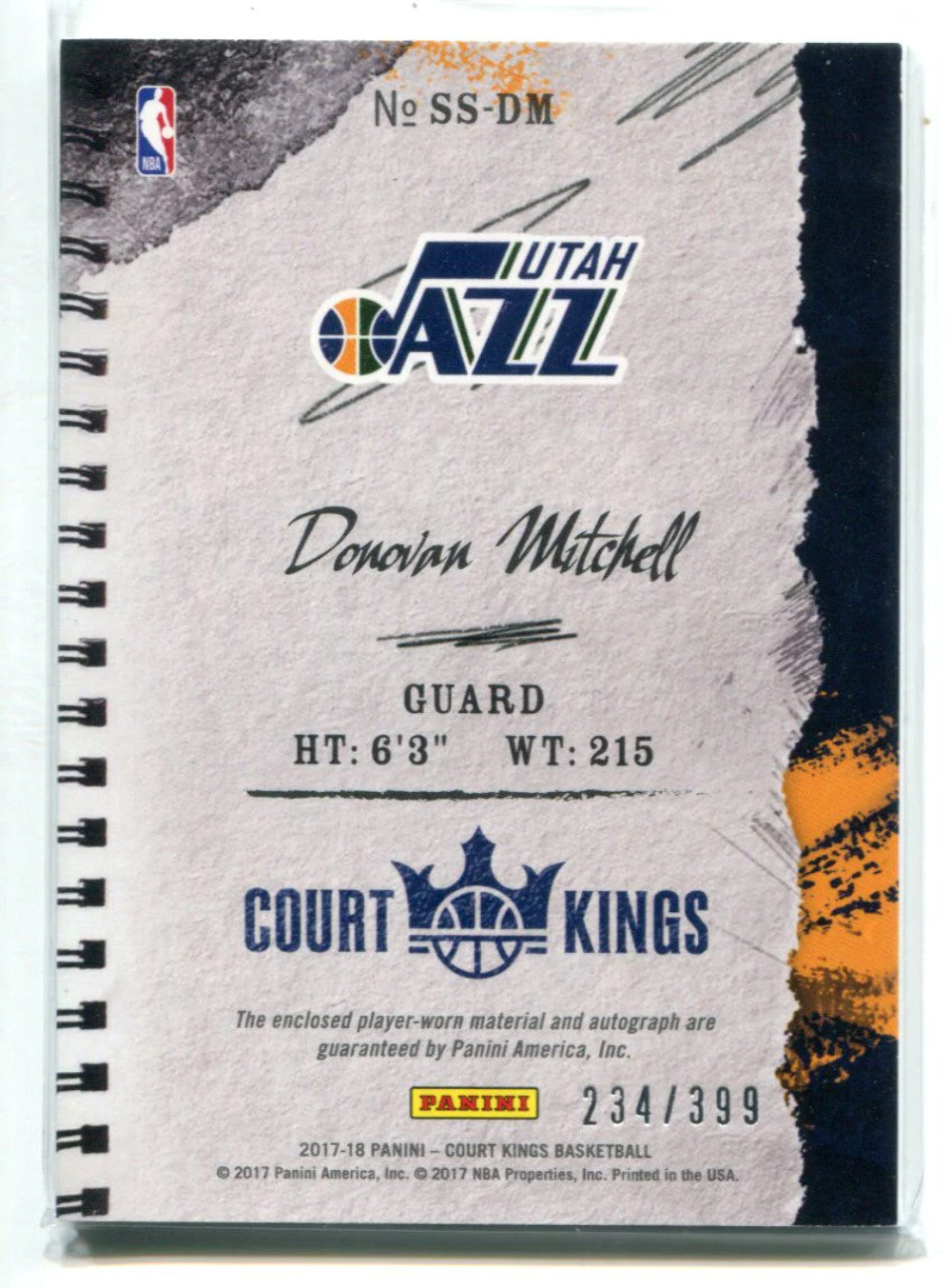 Donovan Mitchell 2017-18 Panini Sketches &