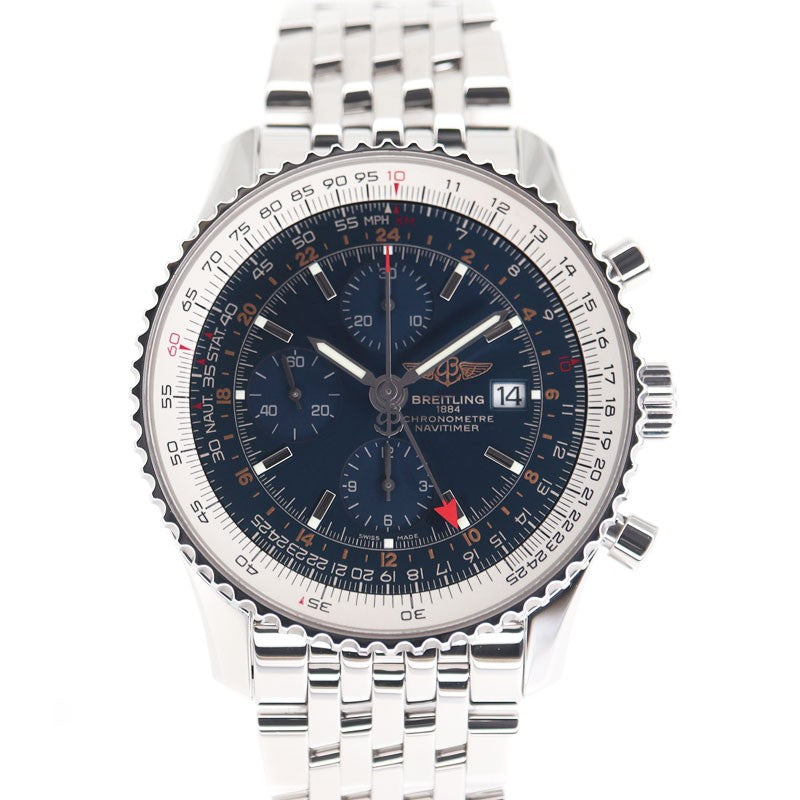 Breitling Navitimer World A2432212 Blue Men'S Used Watch #31125
