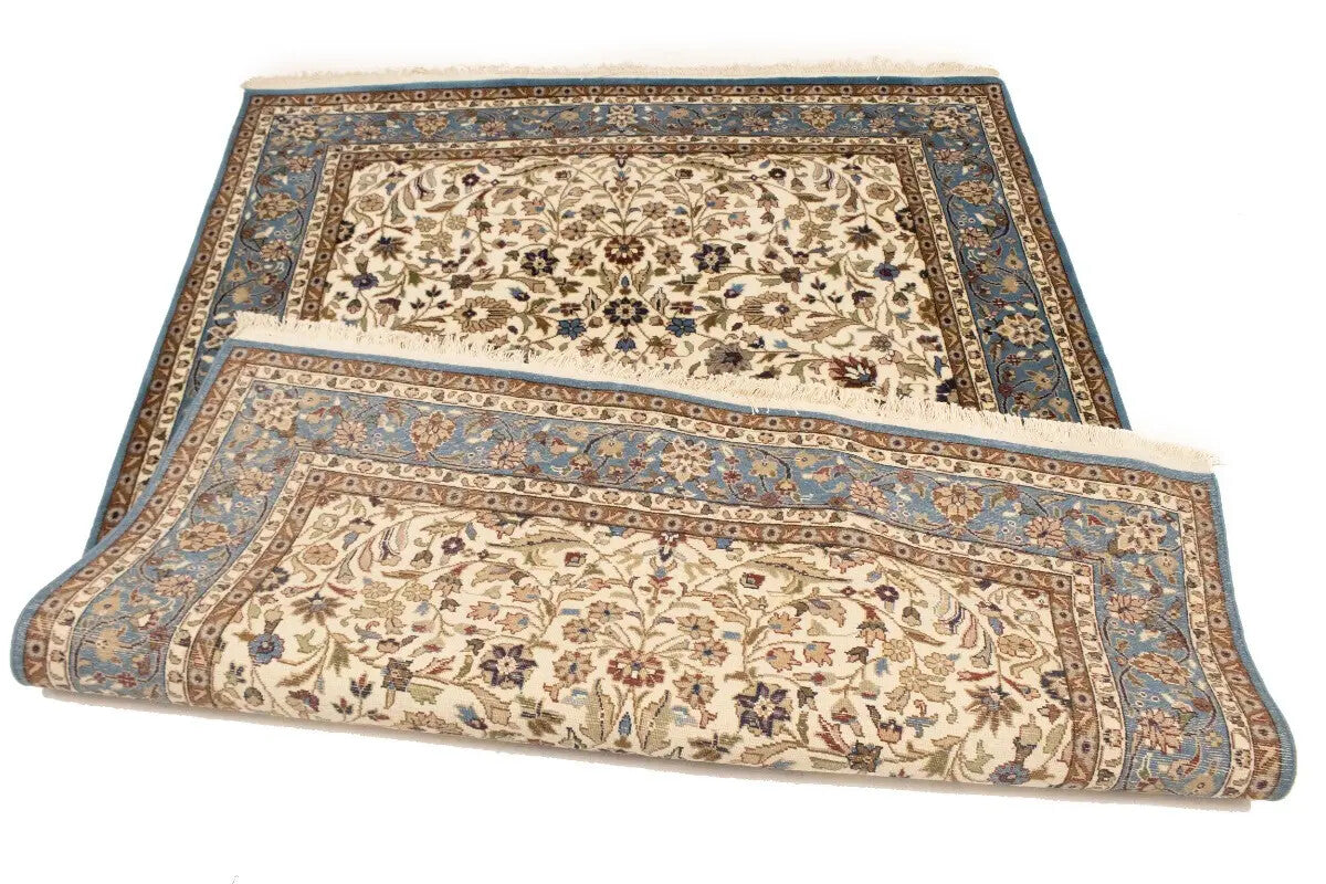 Rare Handmade Kirman Floral Design Rug Oriental