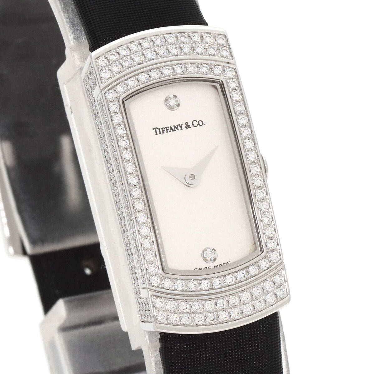 Tiffany&Co. Cocktail Watch Full Diamond Watches K18 White Gold/Leather Ladies