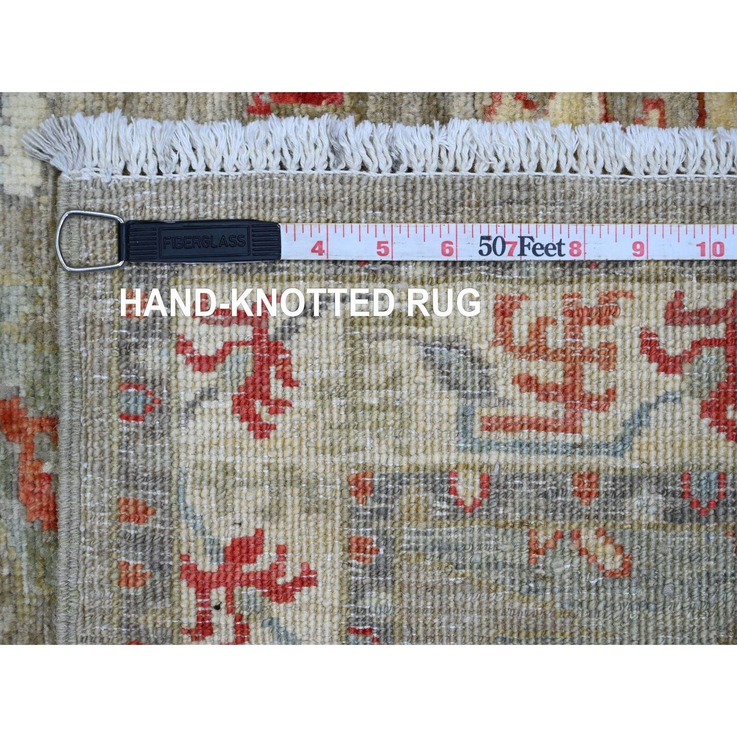 2'7"X7'7" Gray Heris With Dragon Design Pure Wool Hand Knotted Runner Rug