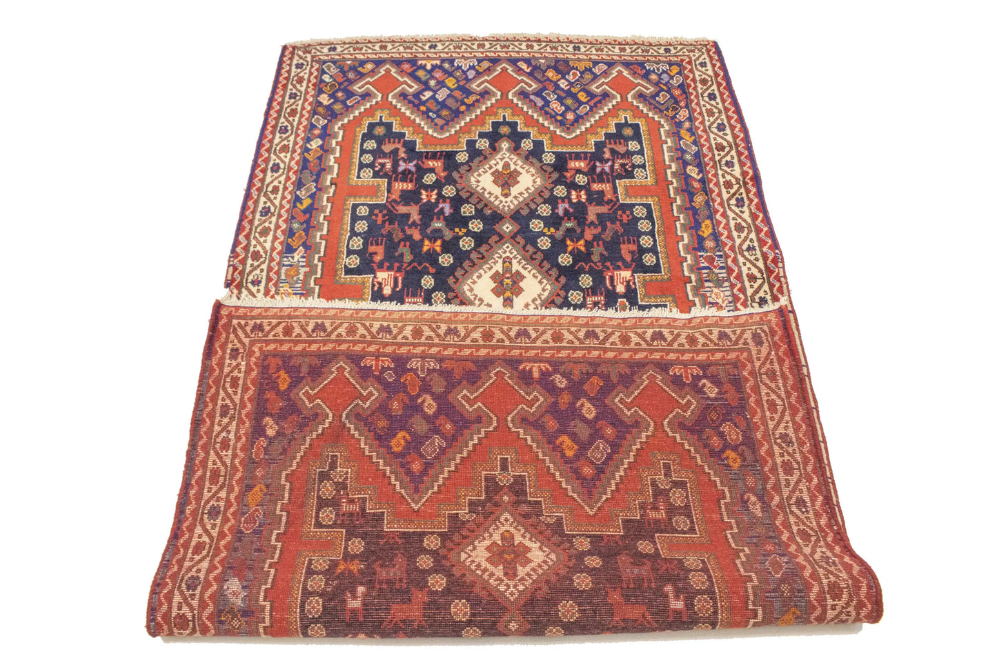 Vintage Geometric Design Oriental Rug Farmho