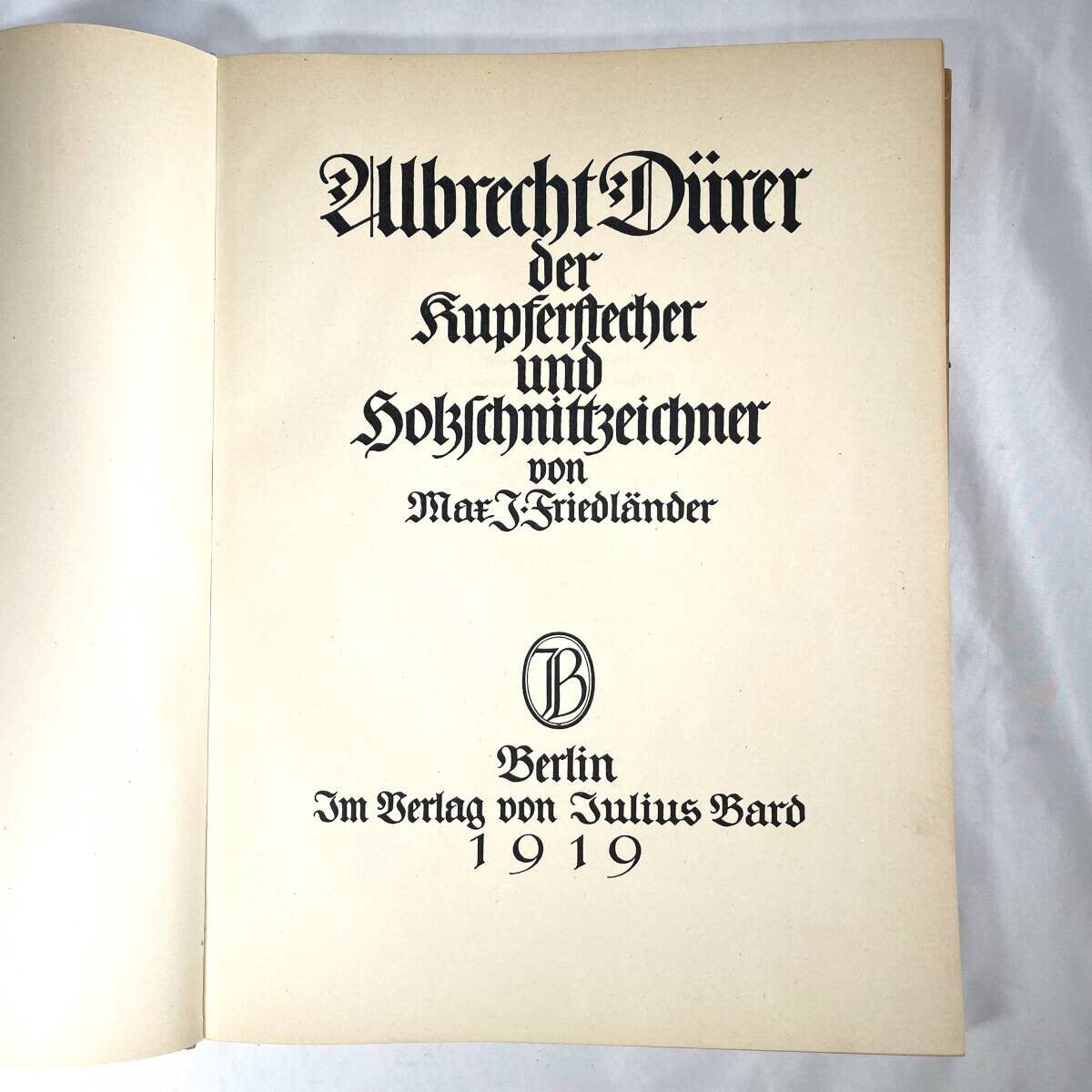 Albrecht Durer By Max J. Friedlnder, 1919 Limited Edition, No. 105/500 Large Hc