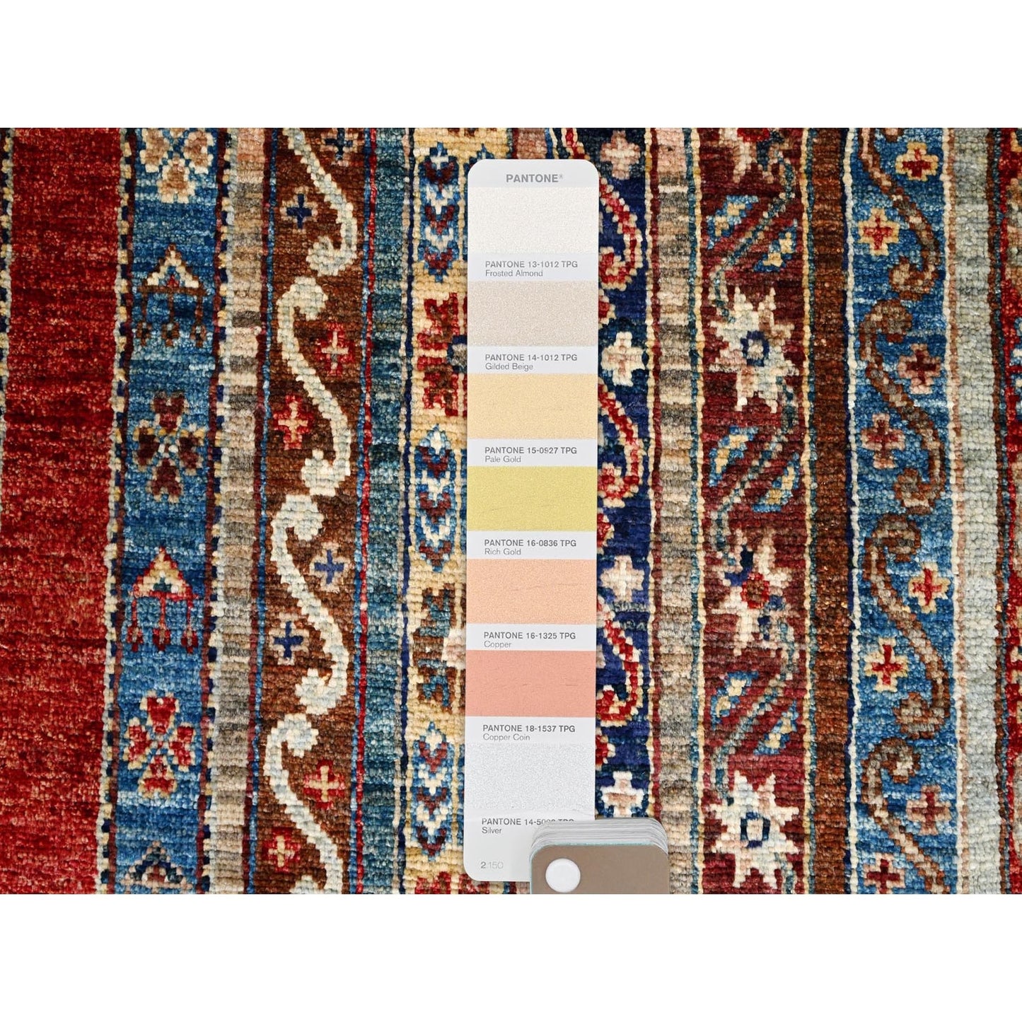 4'2"X5'9" Gilded Beige Super Kazak Shawl Design Wool Hand Knotted Rug