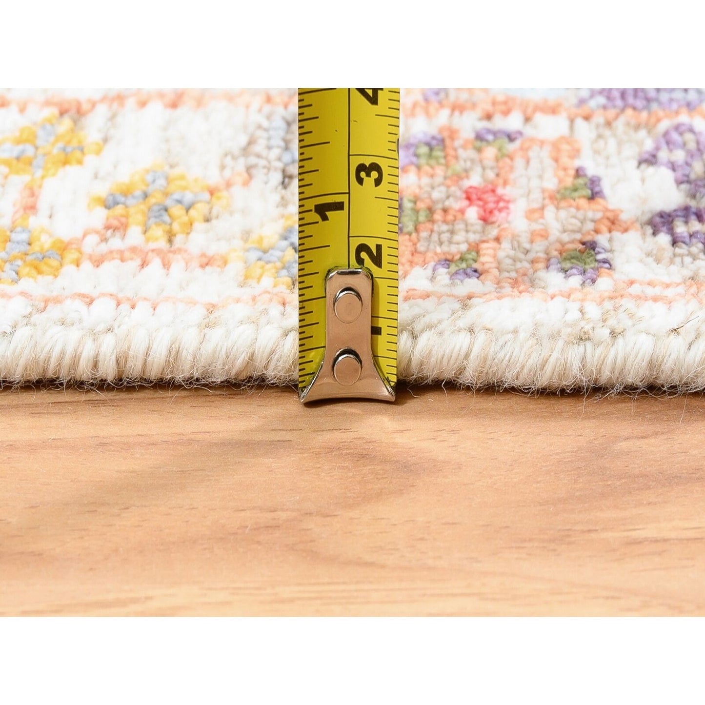 2'6"X16'1" Colorful Silk With Textured Wool Tebraz Vase Hand Knotted Rug