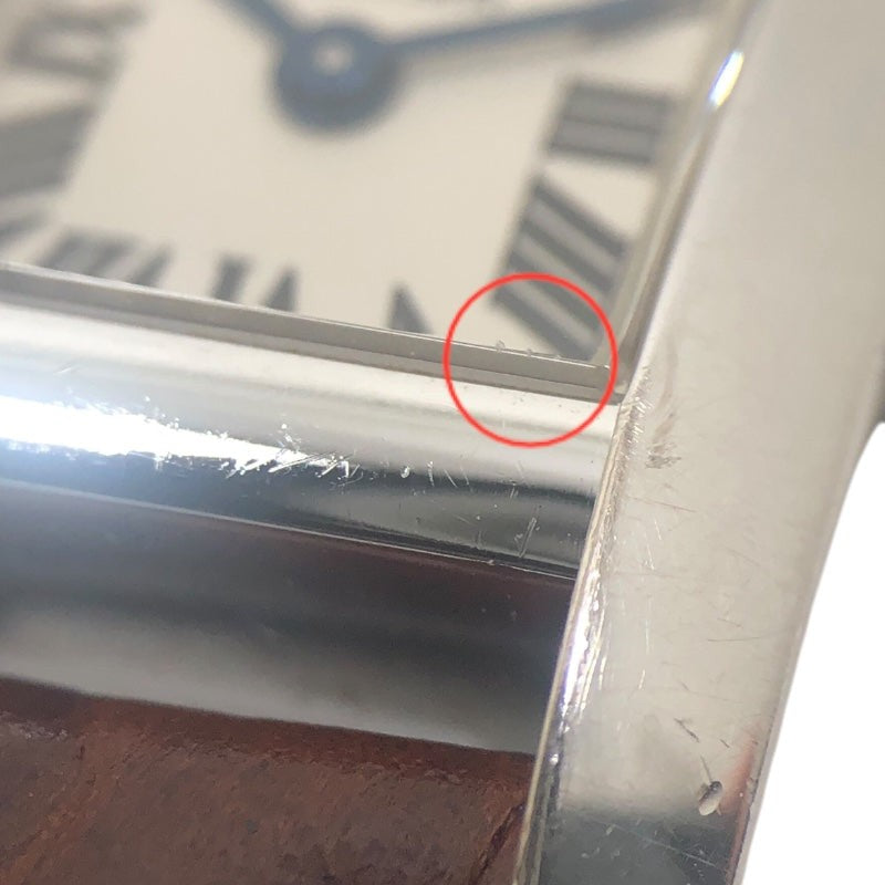Cartier Tankissime Sm W650029H Silver K18Wg/Leather Strap (Non-Oem)