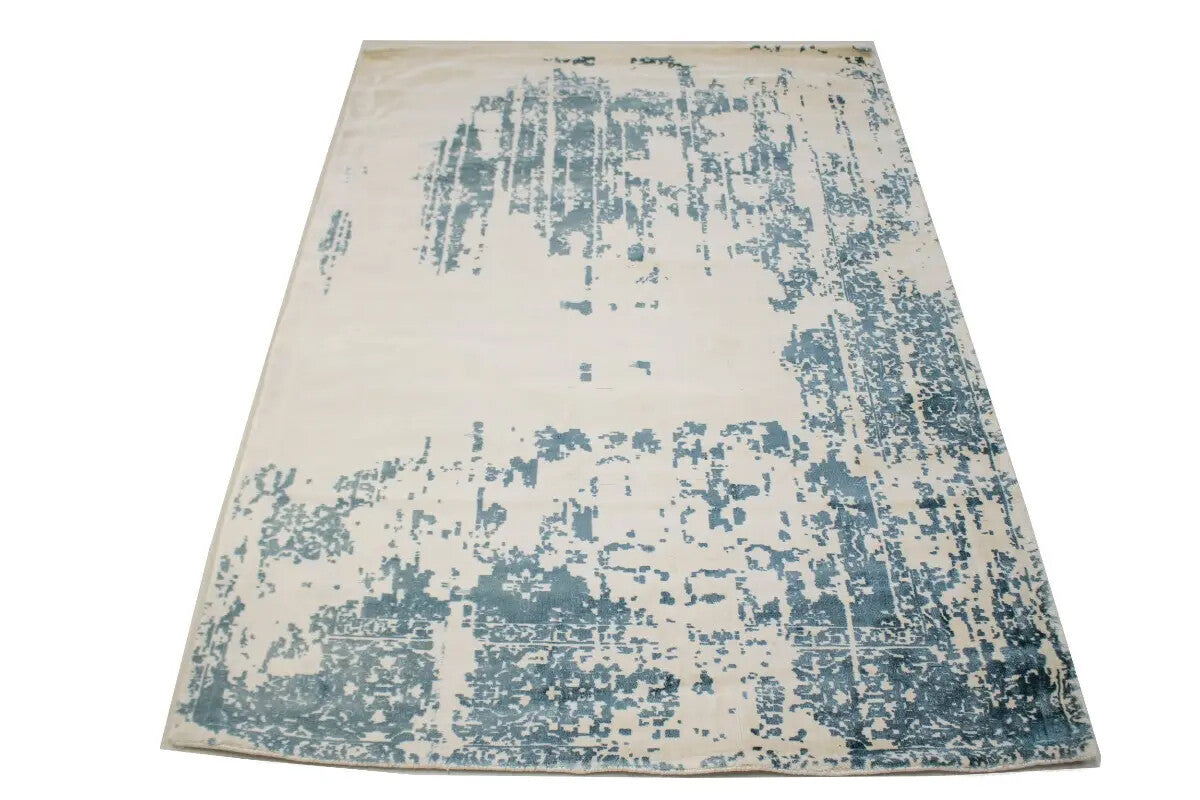 Muted Slate Blue Distressed Floral 4X6