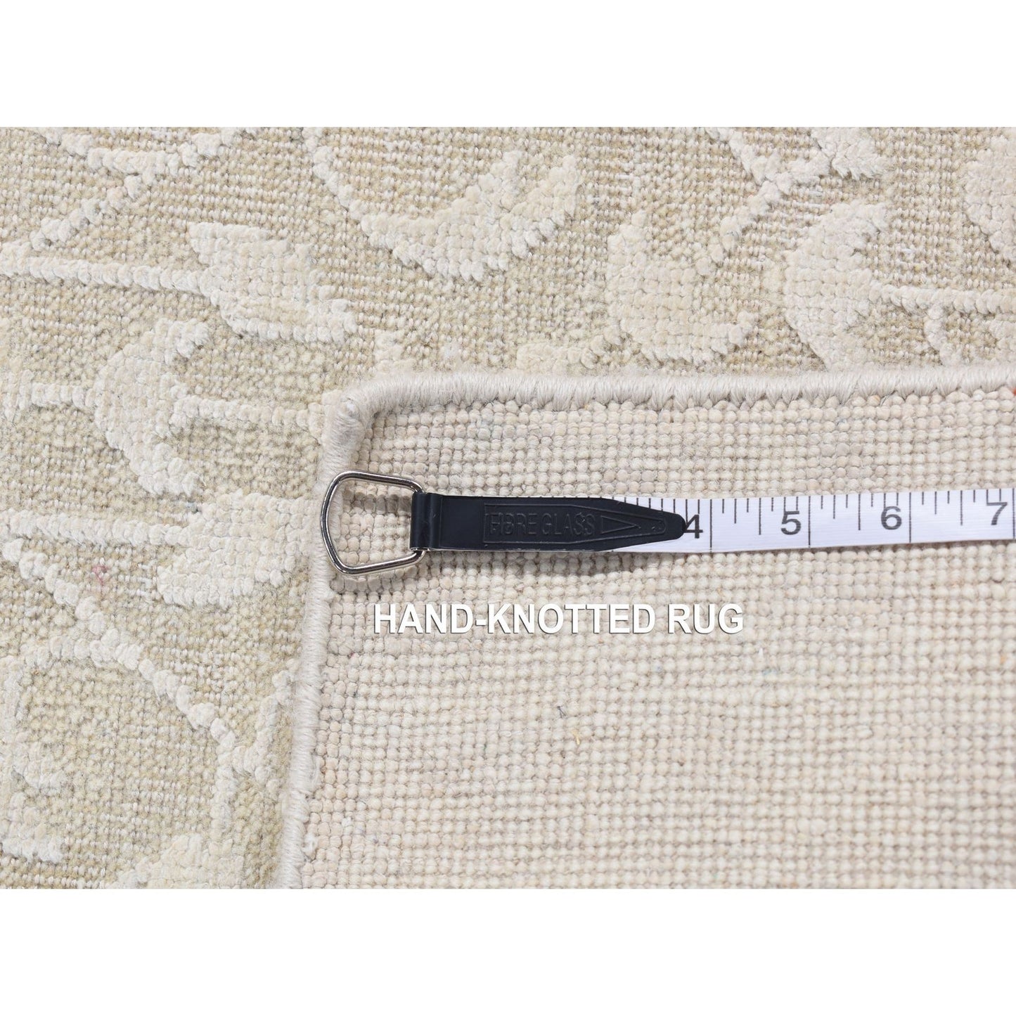 2'6"X8'3" Bone Ivory Vine Design Hand Knotted Silk With Wool Runner Rug