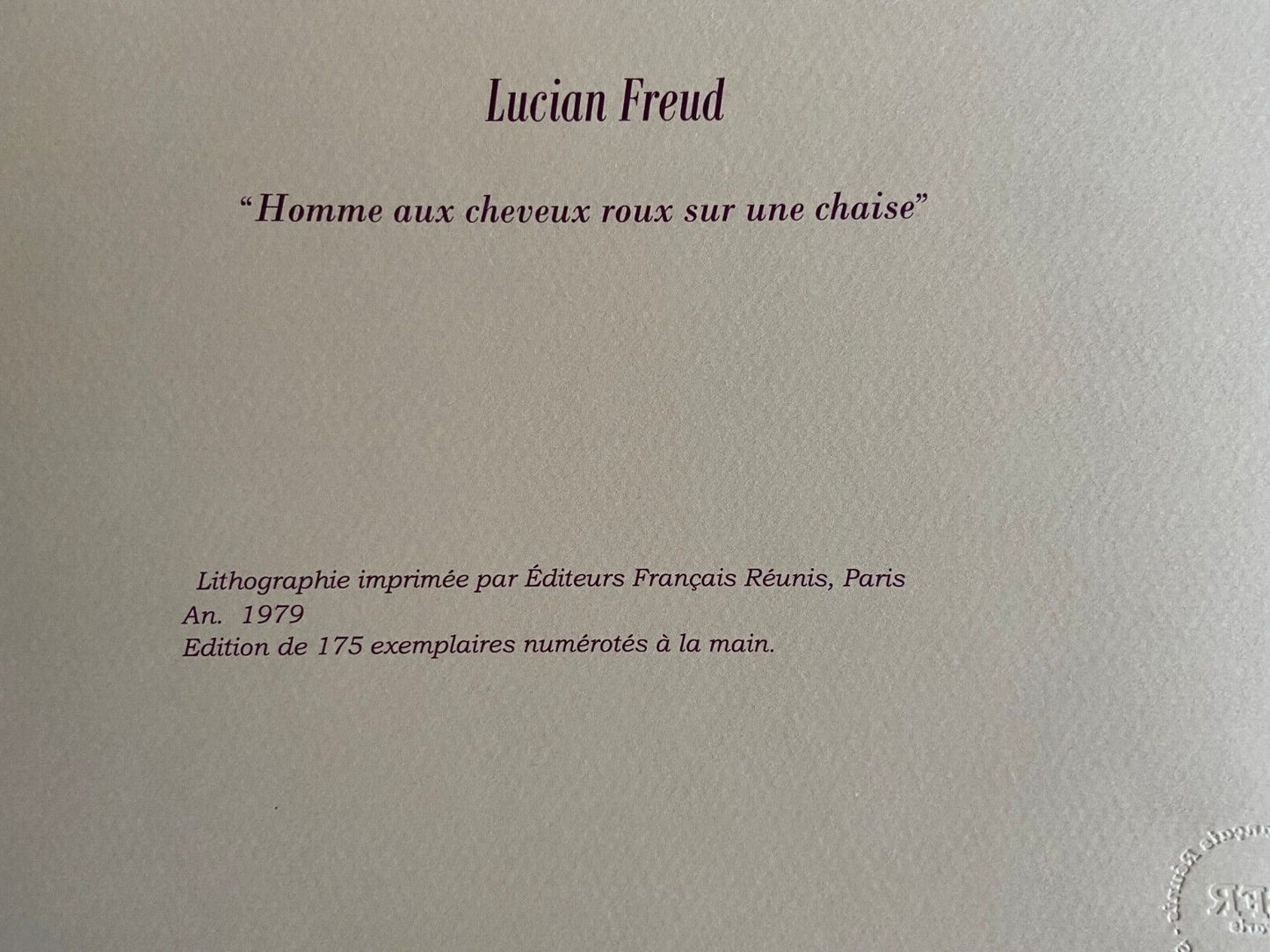 Lucian Freud, Hand-Signed Limited Lithograph Coa Numbered