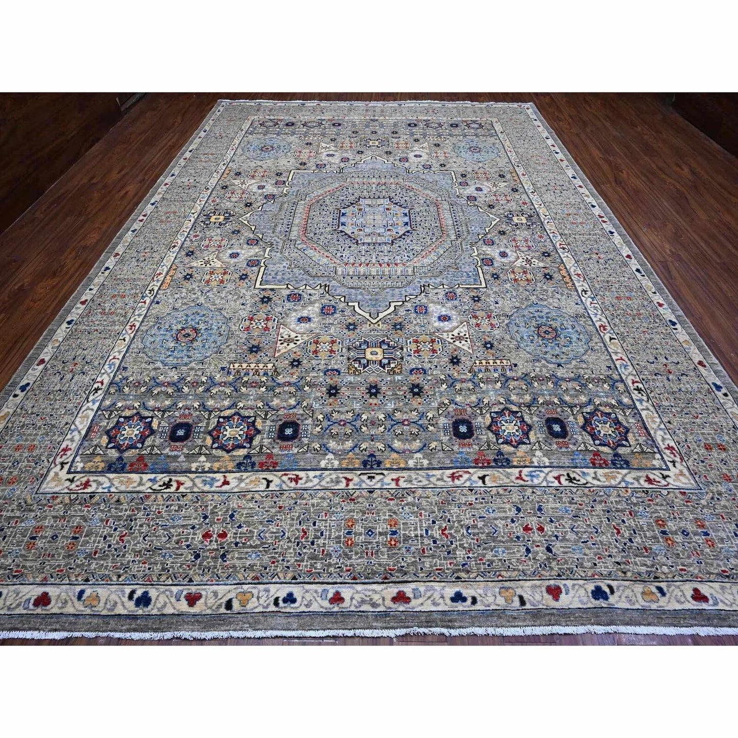 10'X14'3" Gray 14Th Century Mamluk Dynasty Hand Knotted Wool Oriental Rug