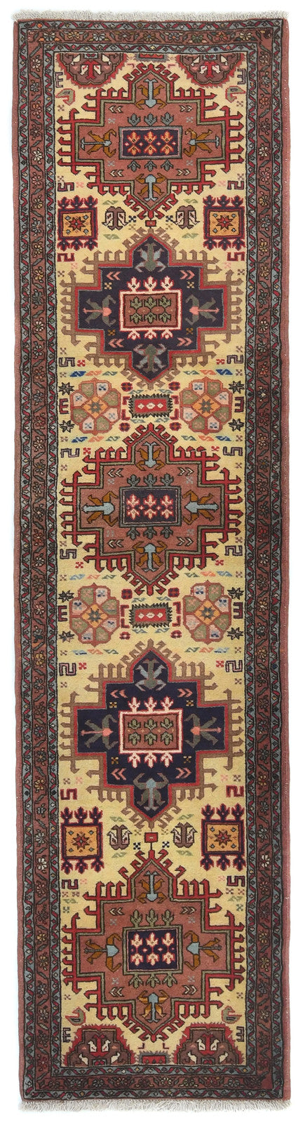Vintage Tribal Geometric Runner Rug Wool Oriental