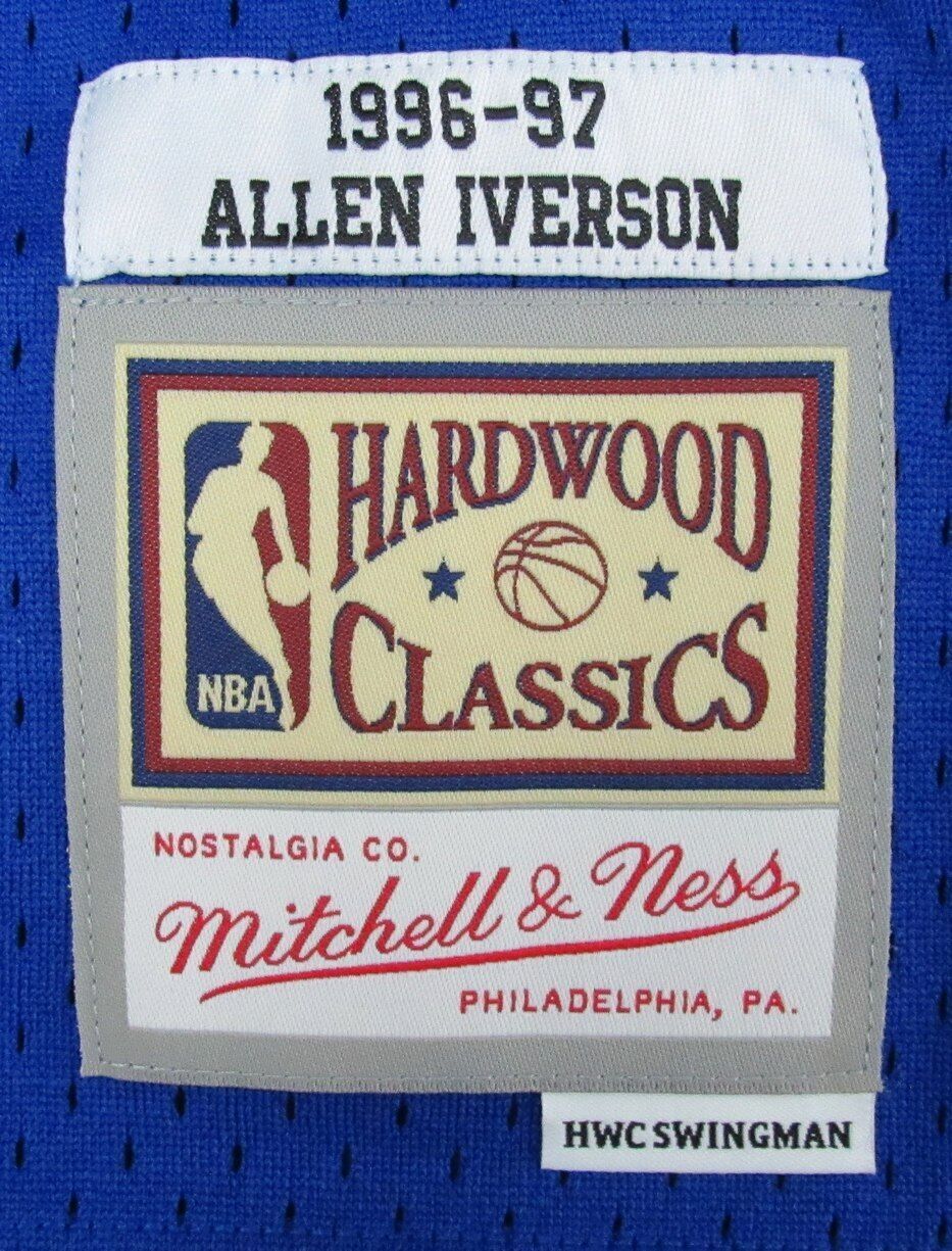 Allen Iverson Hof Autographed Royal Mitchell &