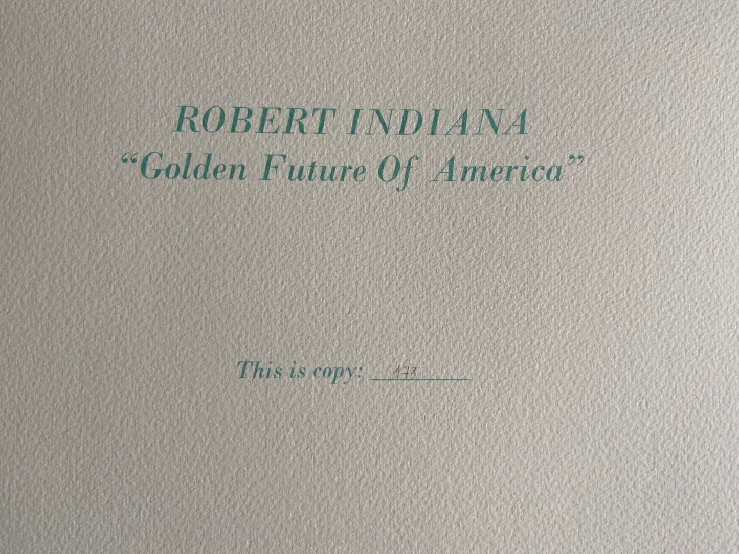 Robert Indiana Lithograph Guggenheim
