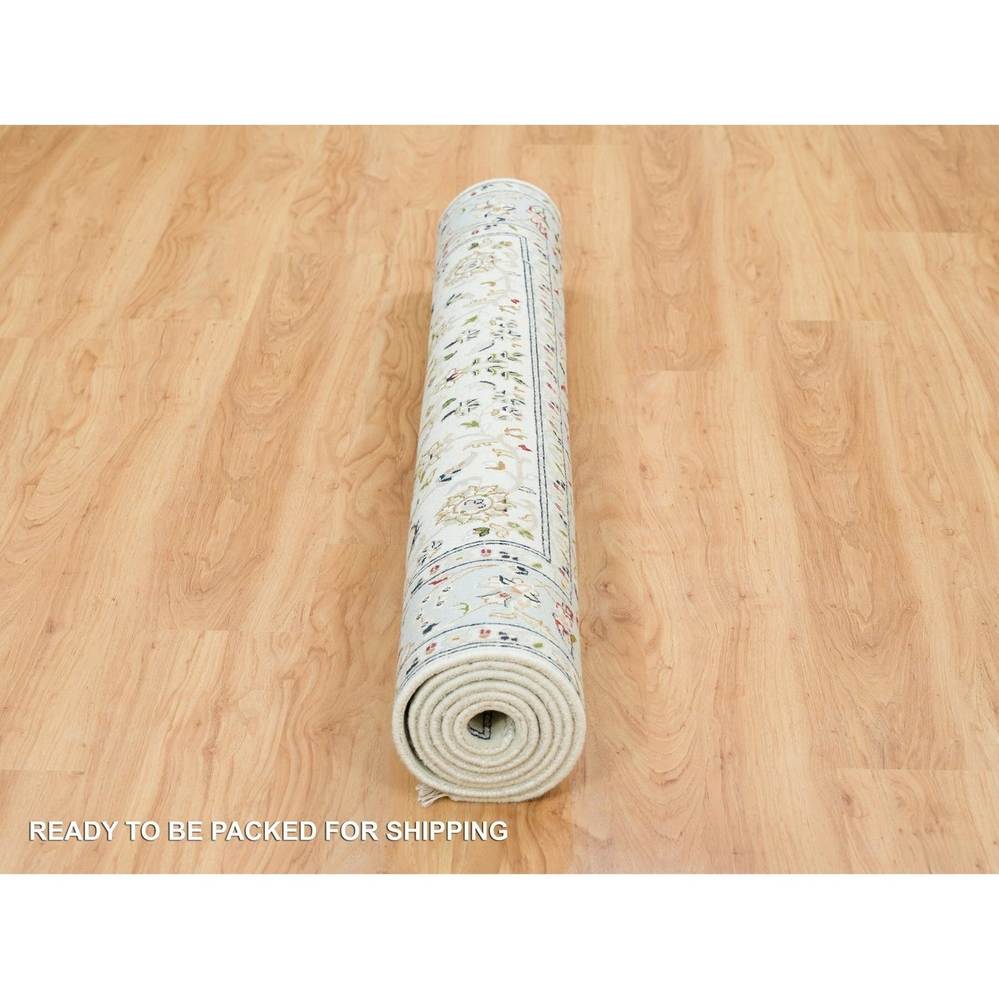 5'X8' Ivory Nain Design 250 Kpsi Natural Wool Hand Knotted Rug