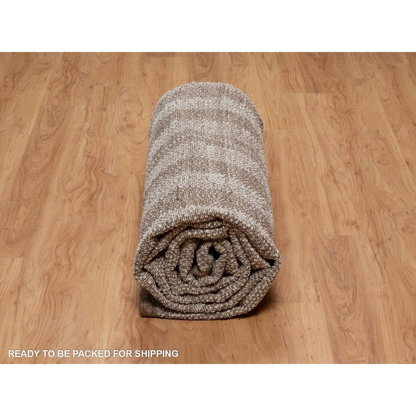 9'3"X12' Ivory Line Design Flat Weave Undyed Natural Wool Hand Woven Rug