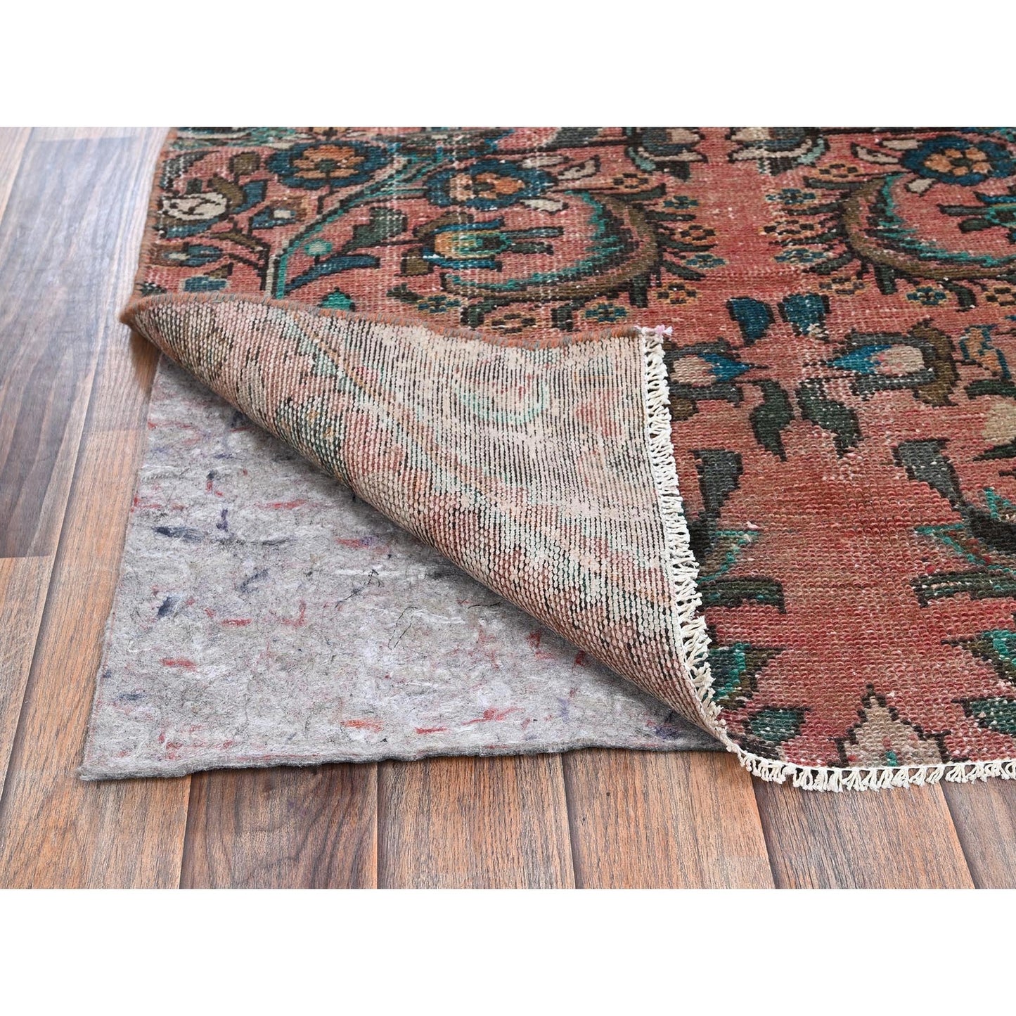 2'8"X8'3" Red Vintage Zoroastrian Hand Knotted Pure Wool Runner Clean Rug