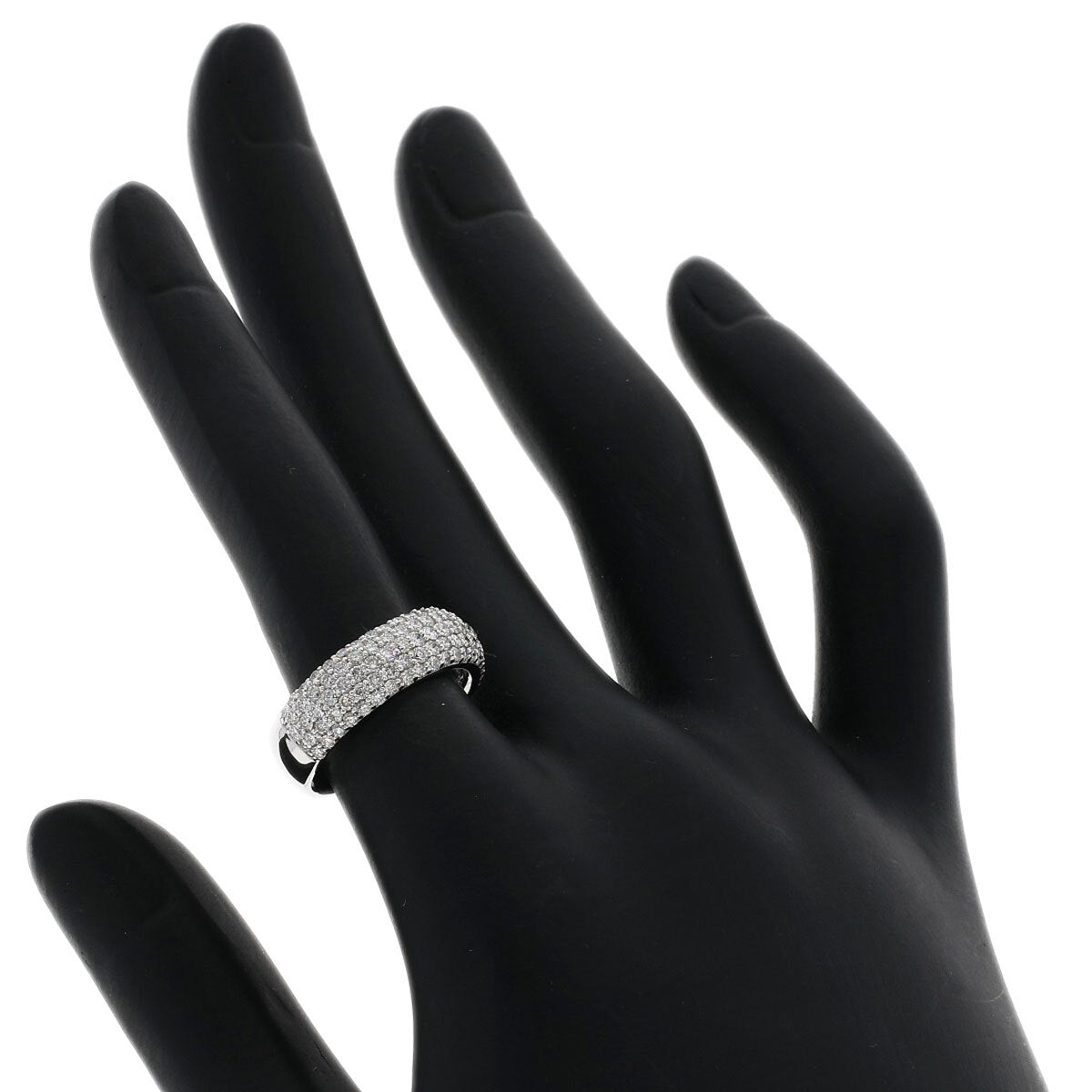 Ponte Vecchio Ring Pave Diamond K18 White Gold