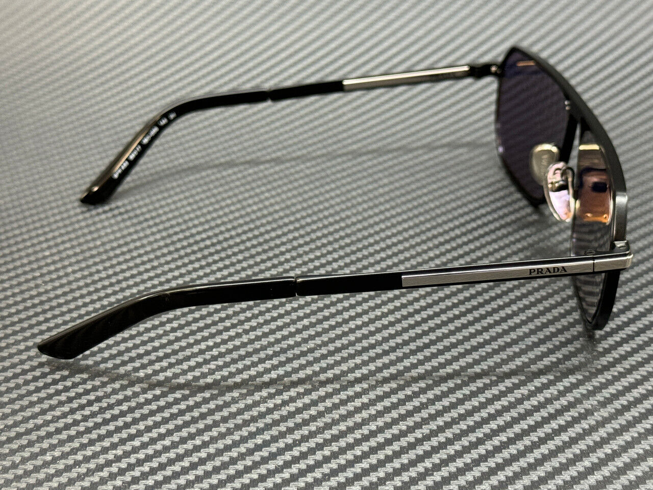 PRADA PR A53S 1BO05Q Matte Black Violet Mirror