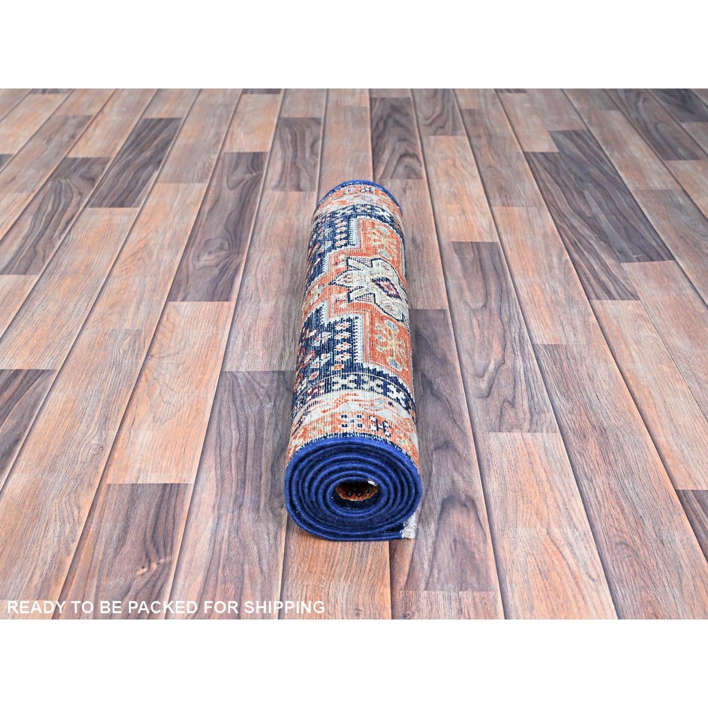 2'X5'10" Yale Blue Armenian Caucasian Design 200 Kpsi Runner Oriental Rug