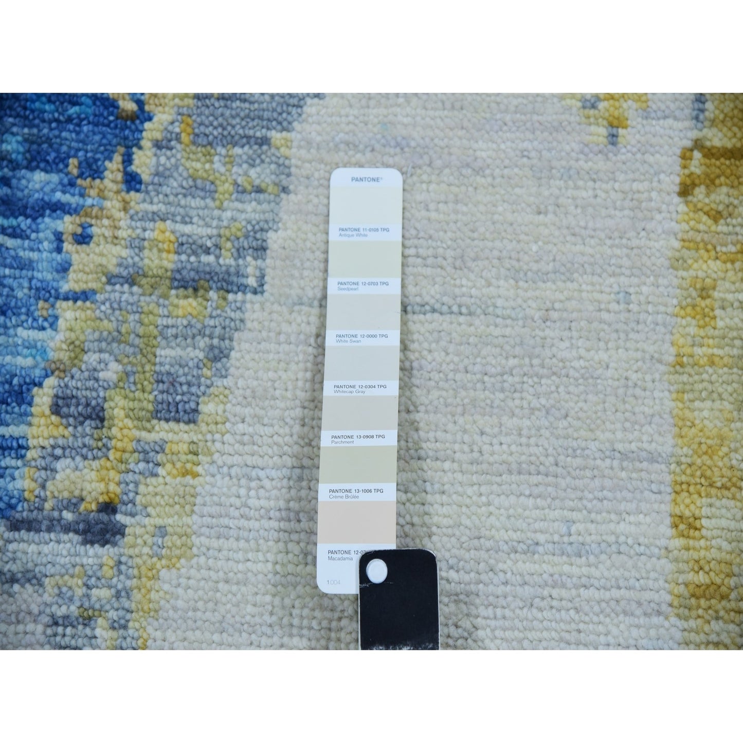 10'2"X13'8" Ivory Colorful Modern Abstract Design Hand Knotted Wool Rug