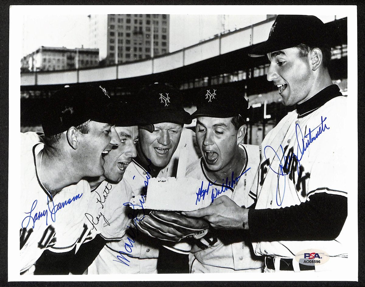 1954 New York Giants Multi-Signed (5) 8X10 Photo