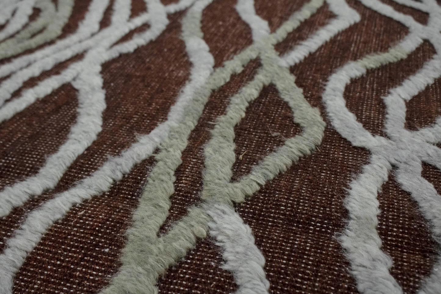 Handmade Modern Waves Area Rug High-Low Relief