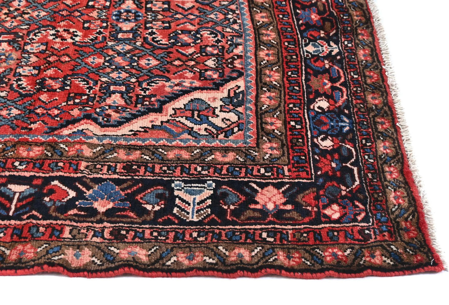 Red Vintage Hand-Knotted Tribal Rug 5X9 ft Farmho