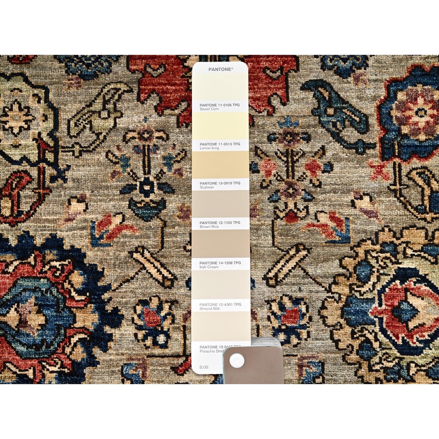 3'X13'10" Tan Brown All Over Design Soft Wool Hand Knotted Runner Rug