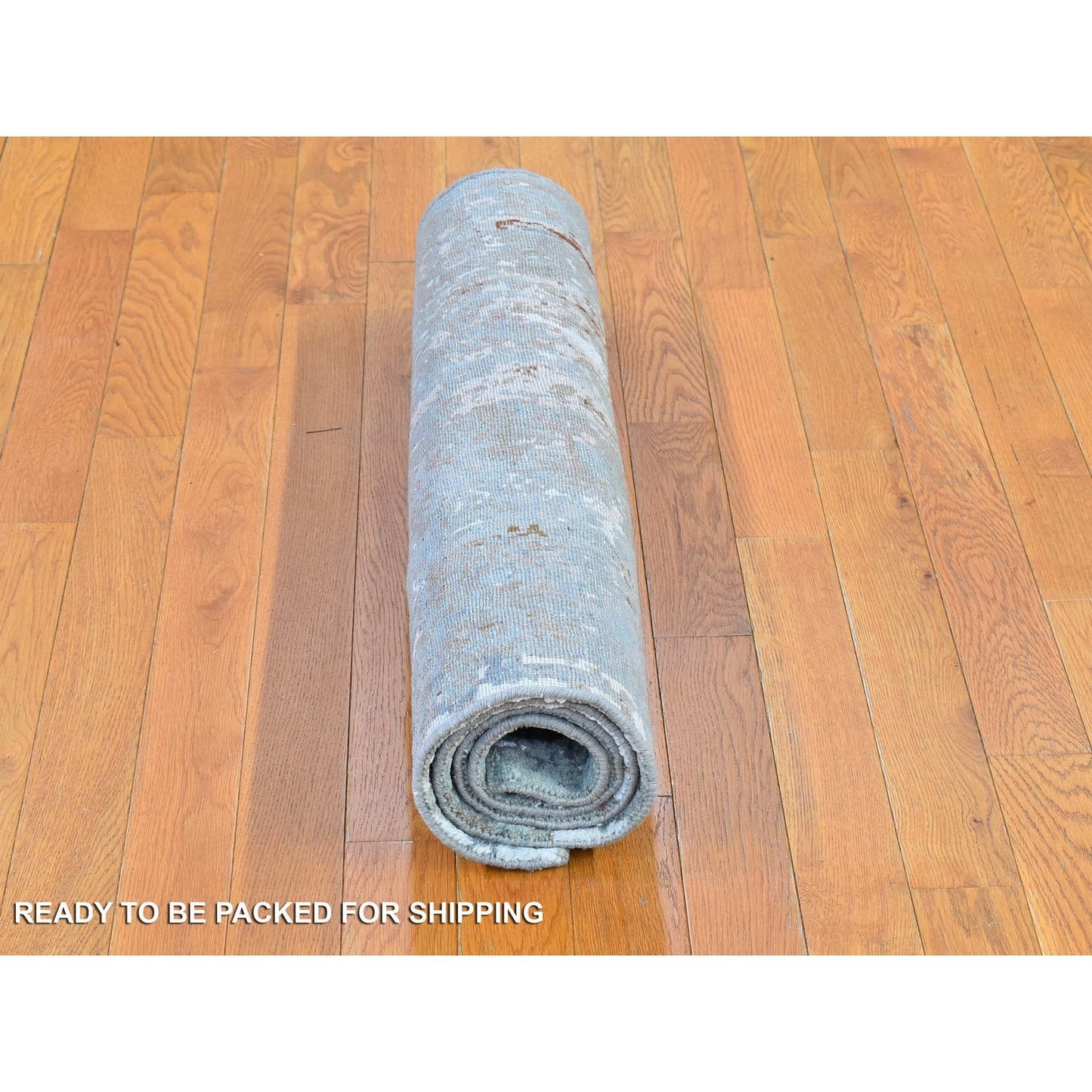 3'2"X5'5" Hi-Low Pile Abstract Design Wool Hand Knotted Rug