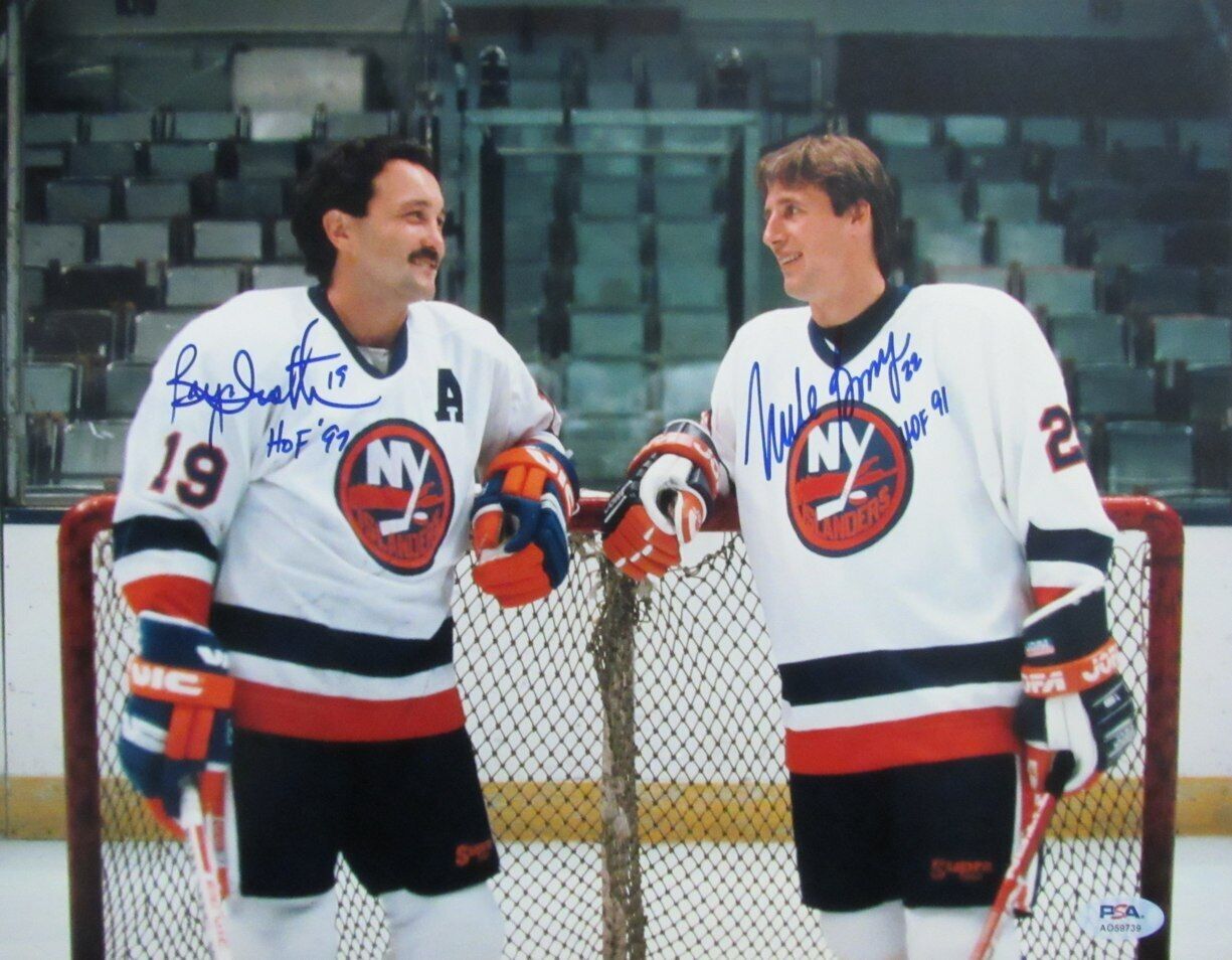 Mike Bossy/Bryan Trottier Hof Dual-Signed/Inscr