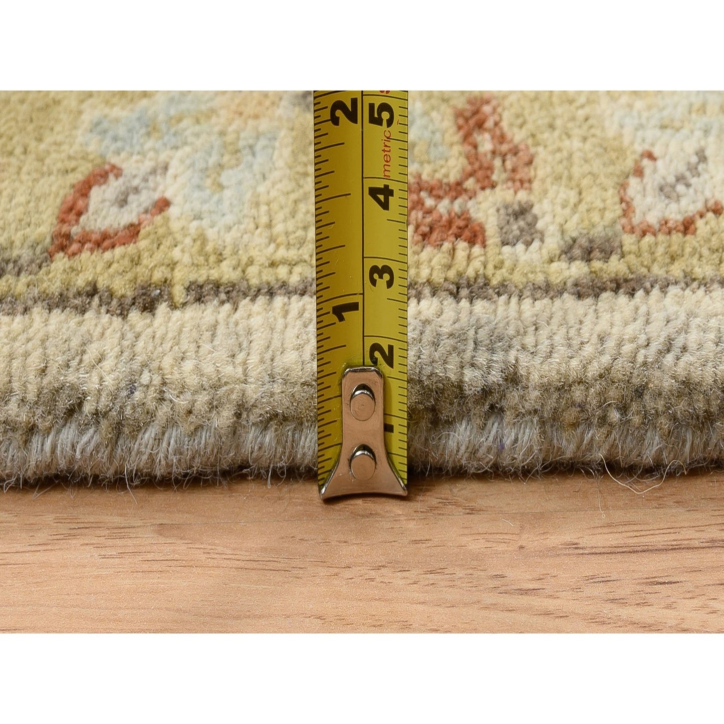 10'2"X10'2" Light Gray Soft Wool Hand Knotted Karjihooz Design Square Rug