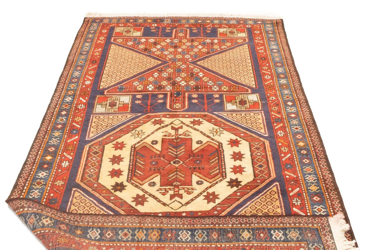 Heriz Geometric Wool Oriental Rug Farmho Hallway