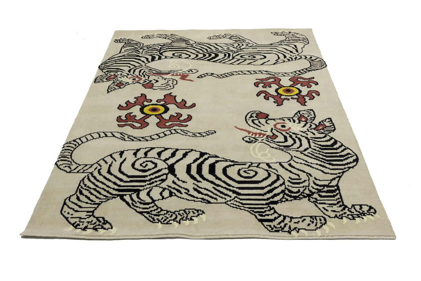 Nepali Tiger Oriental Rug Wool Tribal Modern