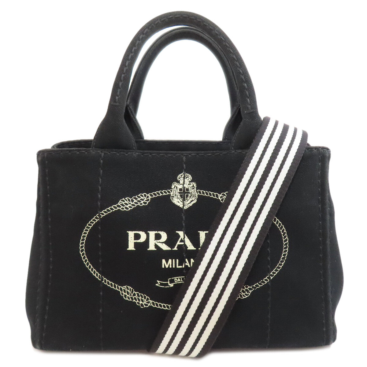 Prada Handbag Canapa Mini 2Way Canvas