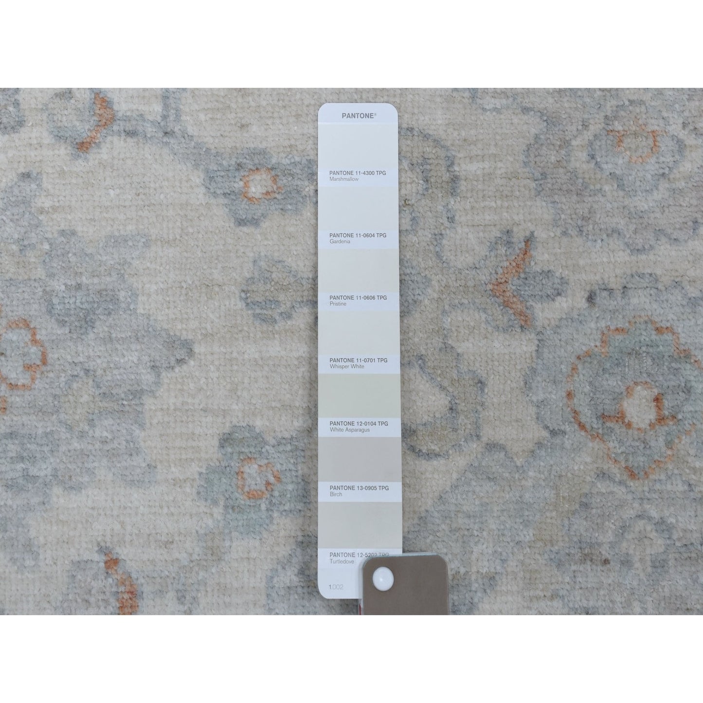 8'X9'9" White White Wash Peshawar Hand Knotted Natural Wool Oriental Rug