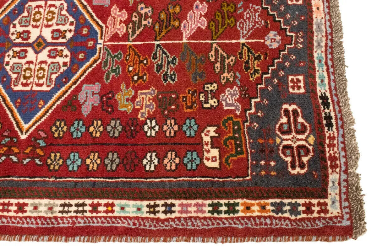 3'5X5 Ft Hand-Knotted Red Tribal Geometric